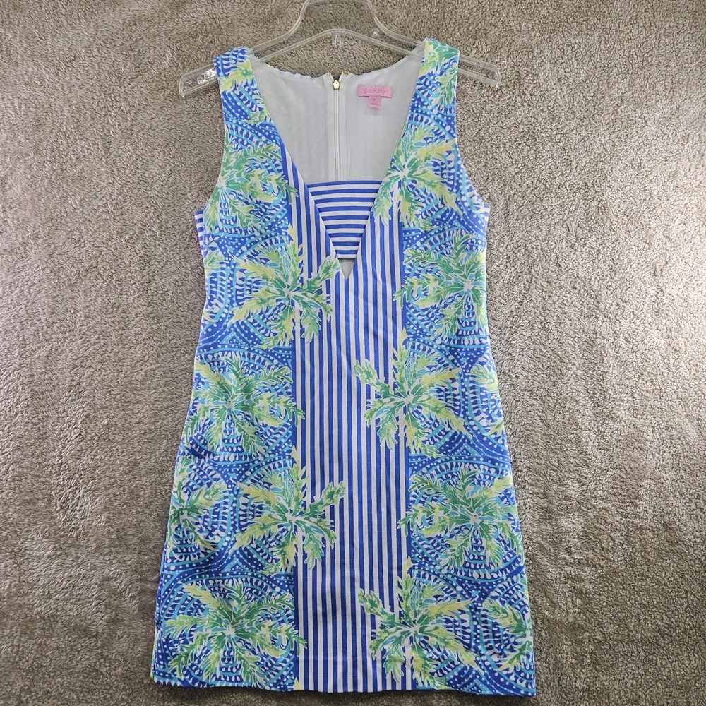 Lilly Pulitzer Dress Womens S Chiara Shift Bennet Blue Tropic Like its Hot Mini